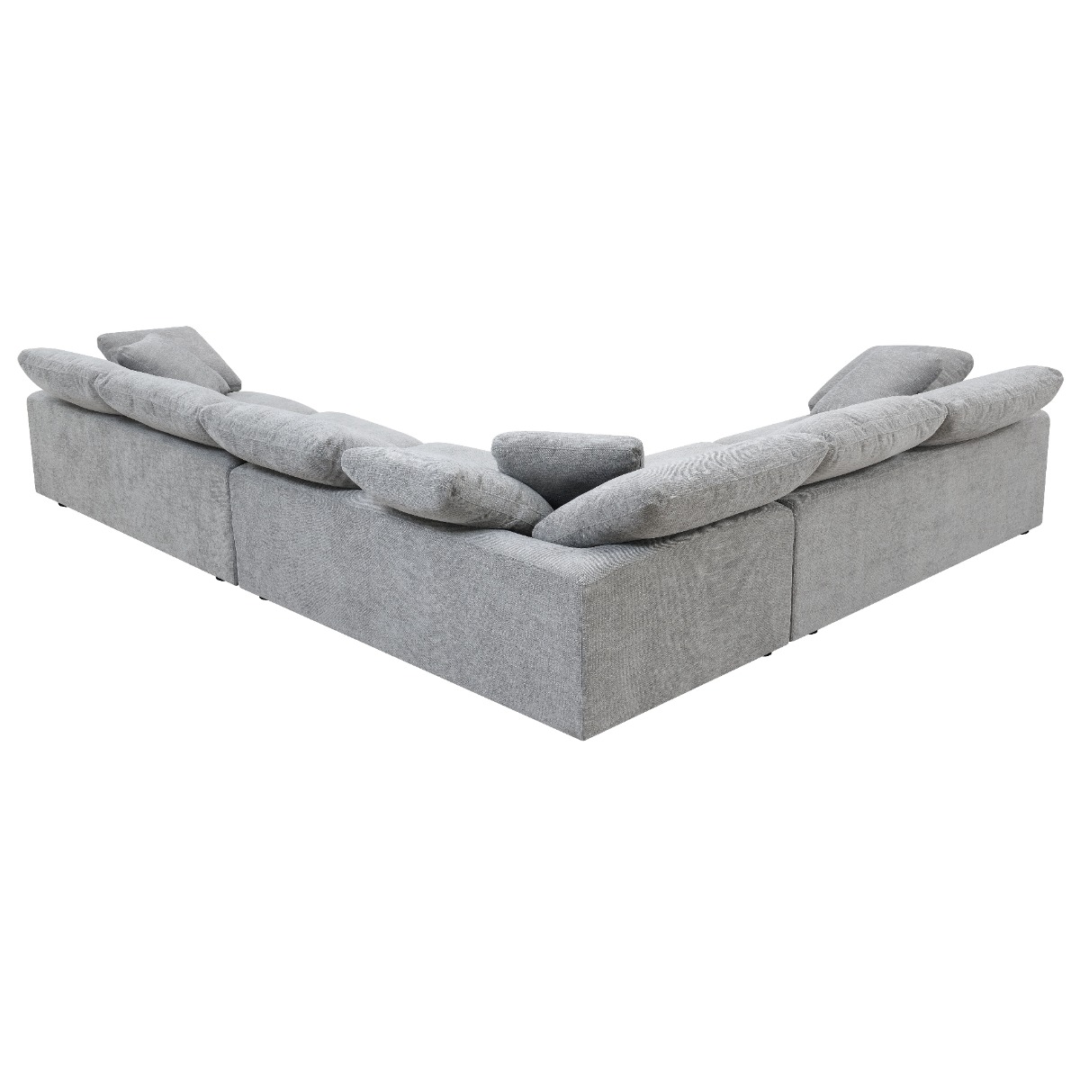 ACME - Naveen Sectional Sofa with 6 Pillows in Gray Linen