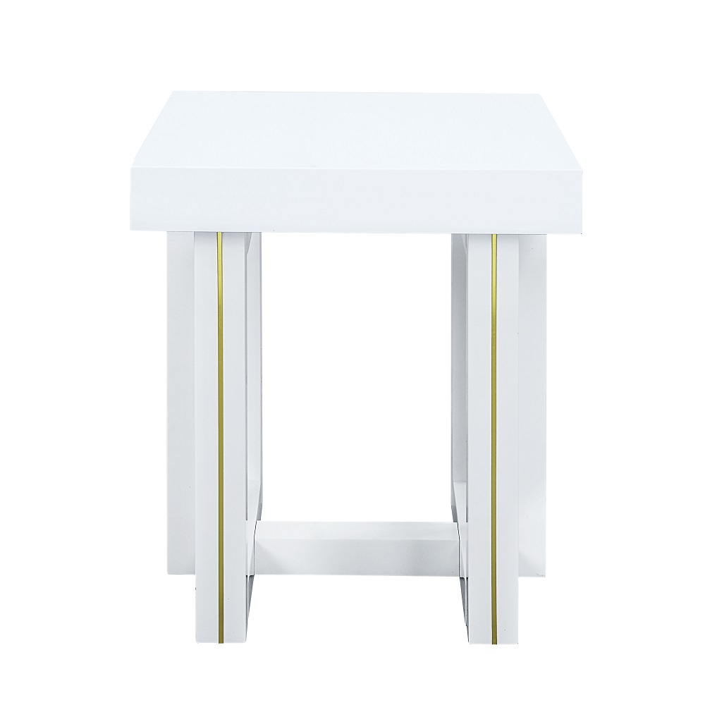 ACME - Paxley End Table in White High Gloss