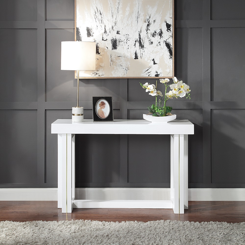 ACME - Paxley Sofa Table in White High Gloss