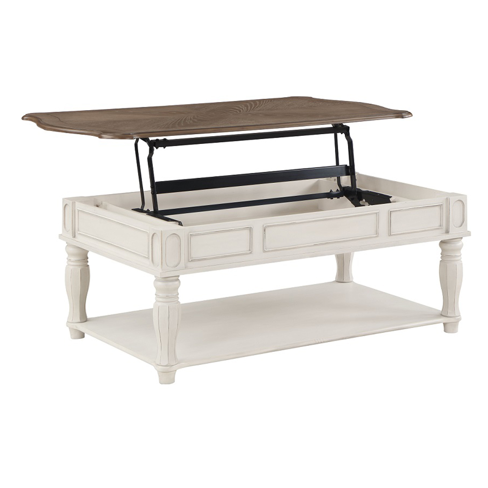 ACME - Florian Coffee Table with Lift Top in Oak/Antique White