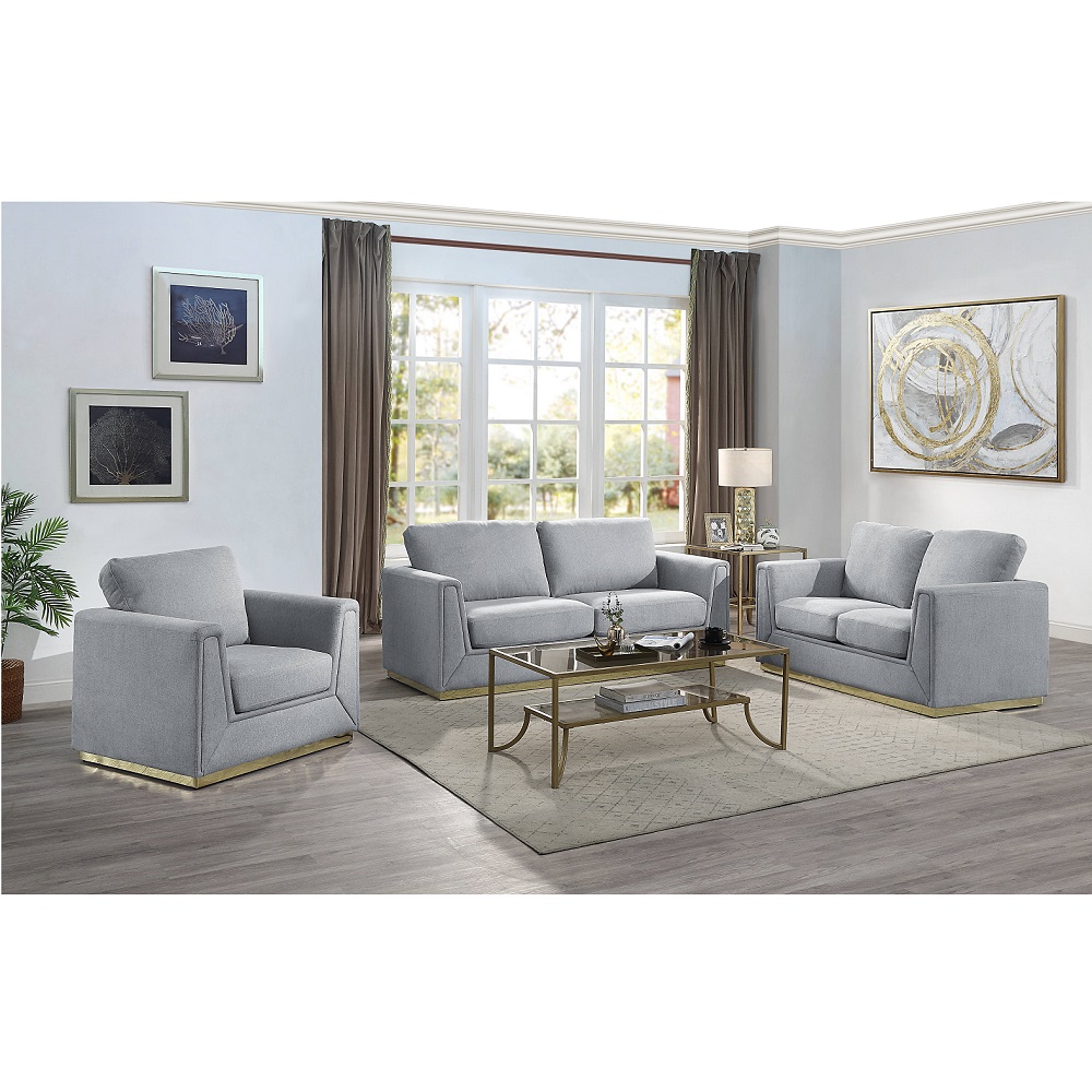 ACME - Valin Loveseat in Gray Linen