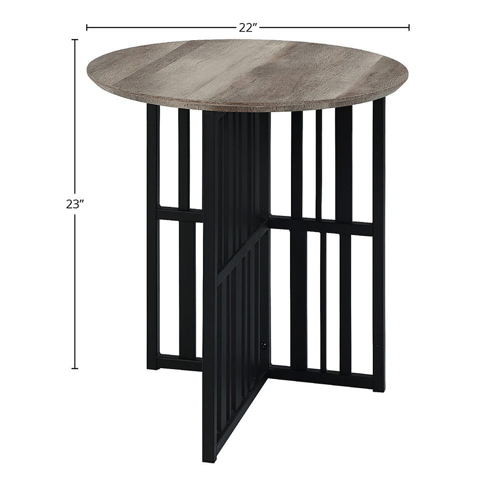 ACME - Zudora End Table in Antique Oak/Black