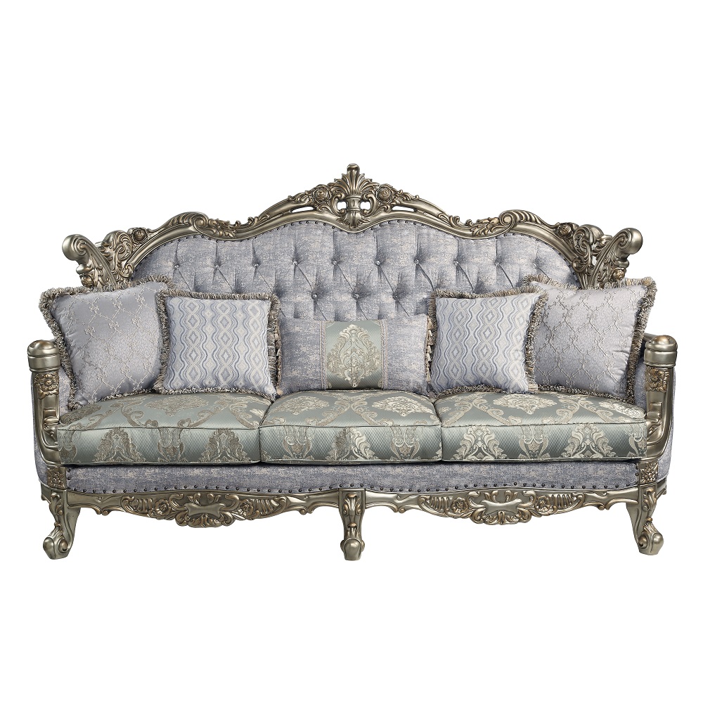 ACME - Miliani Sofa with 5 Pillows in Antique Bronze