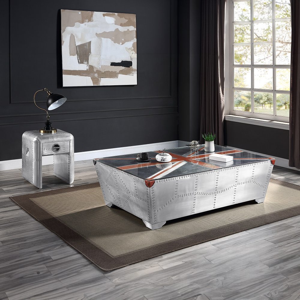 ACME - Brancaster Coffee Table in Aluminum (LV01812)