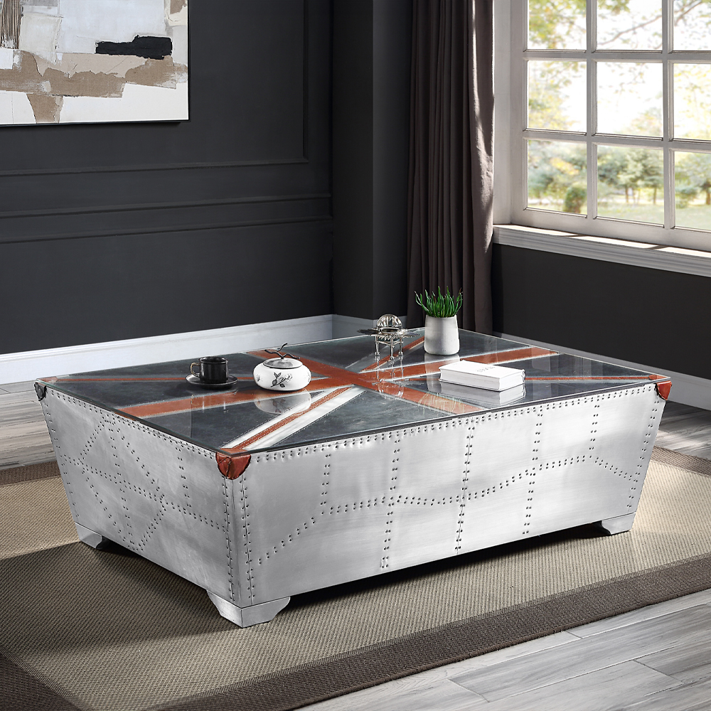 ACME - Brancaster Coffee Table in Aluminum (LV01812)