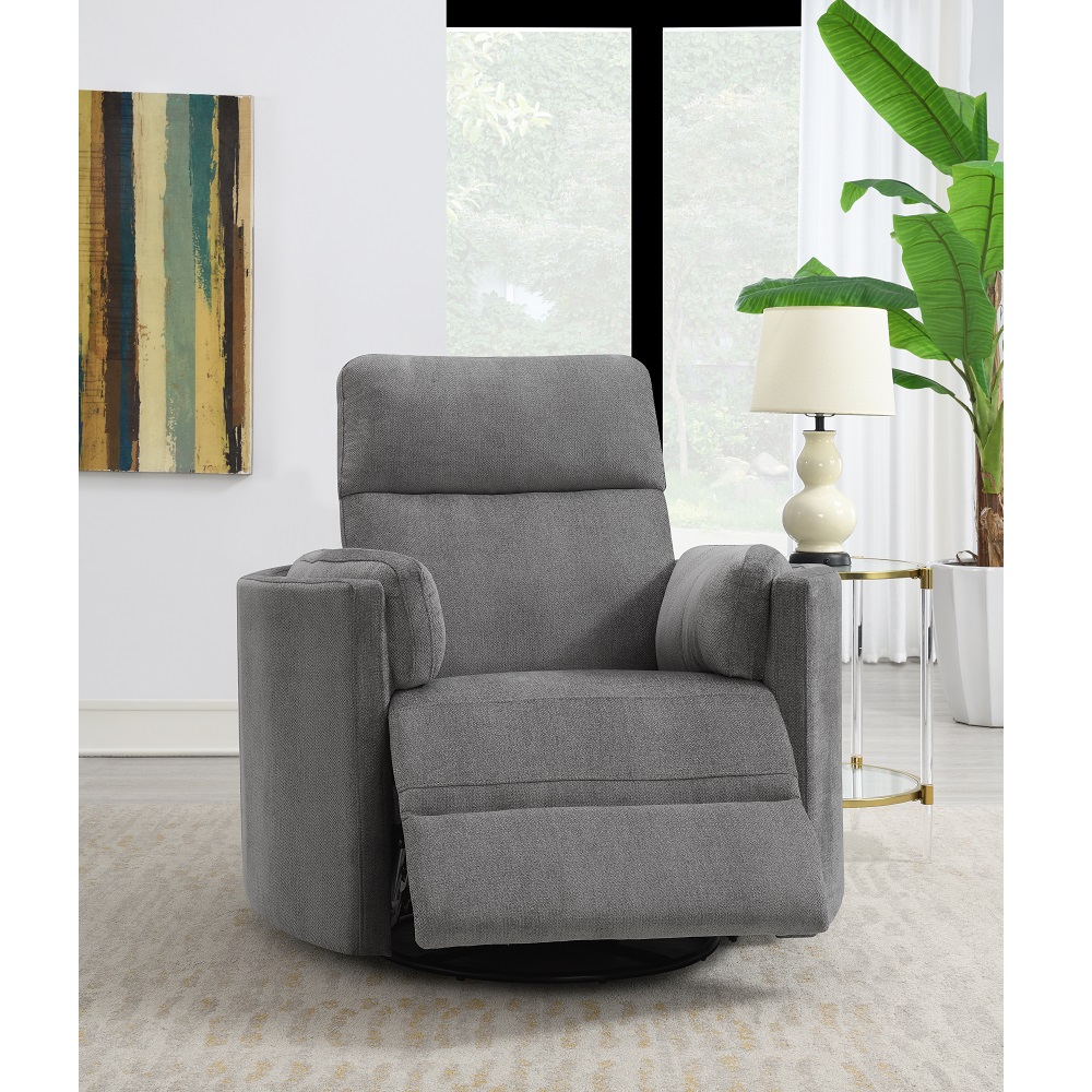 ACME™ Sagen Recliner with Swivel & Glider - Charcoal Chenille