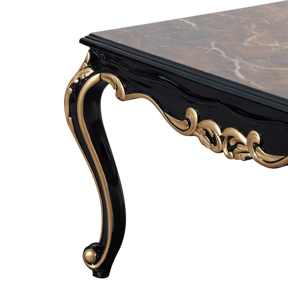 ACME - Betria Coffee Table in Engineered Stone Top/Gold/Black