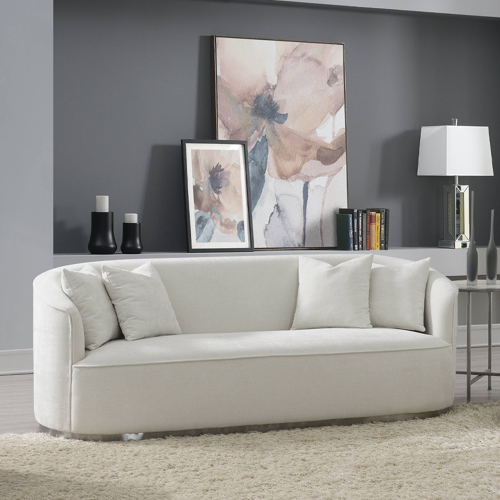 ACME - Odette Sofa with 4 Pillows in Beige Chenille