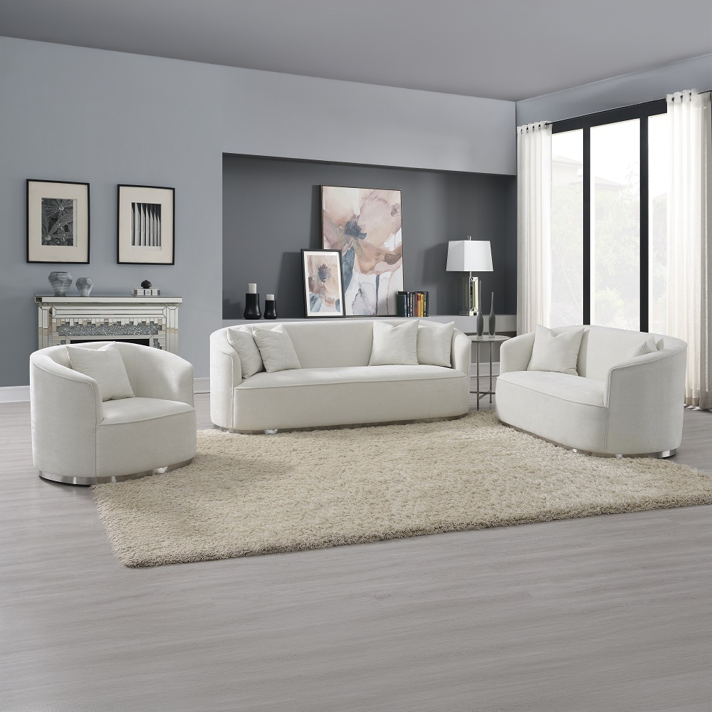 ACME - Odette Sofa with 4 Pillows in Beige Chenille