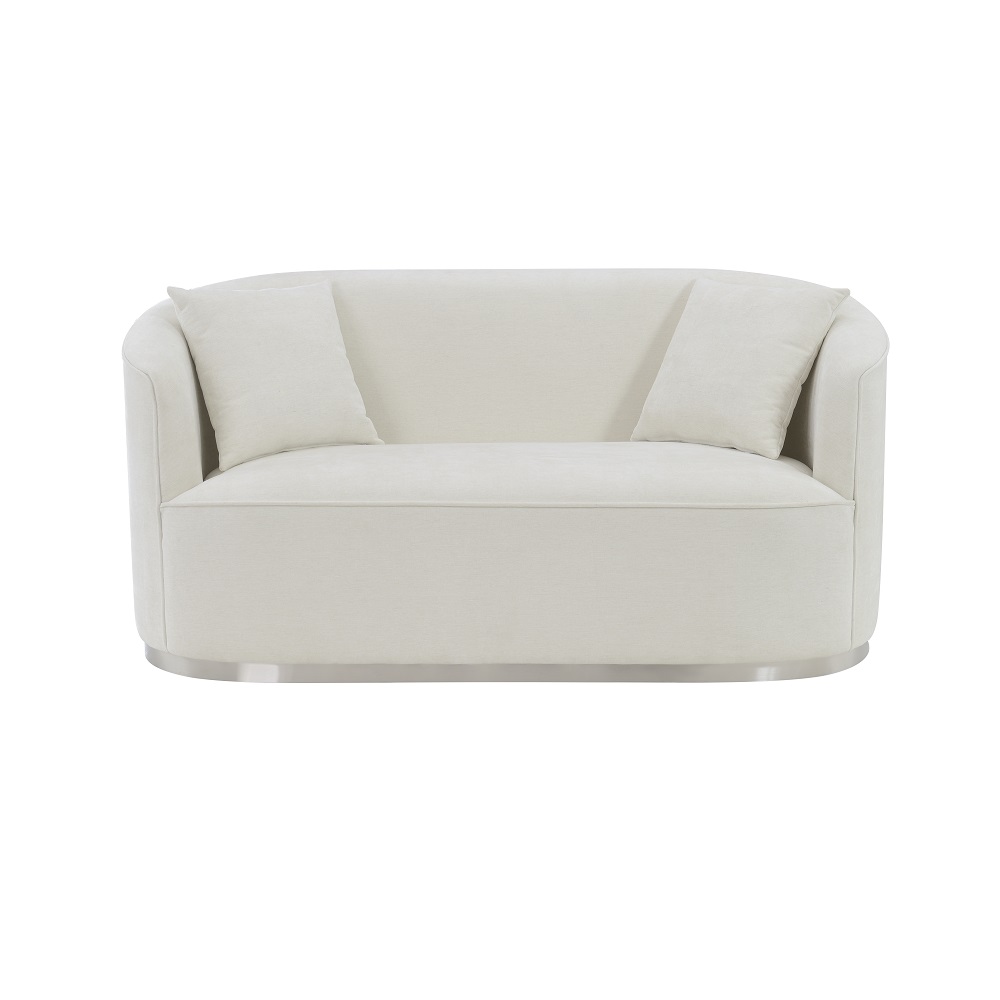 ACME - Odette Loveseat with 2 Pillows in Beige Chenille