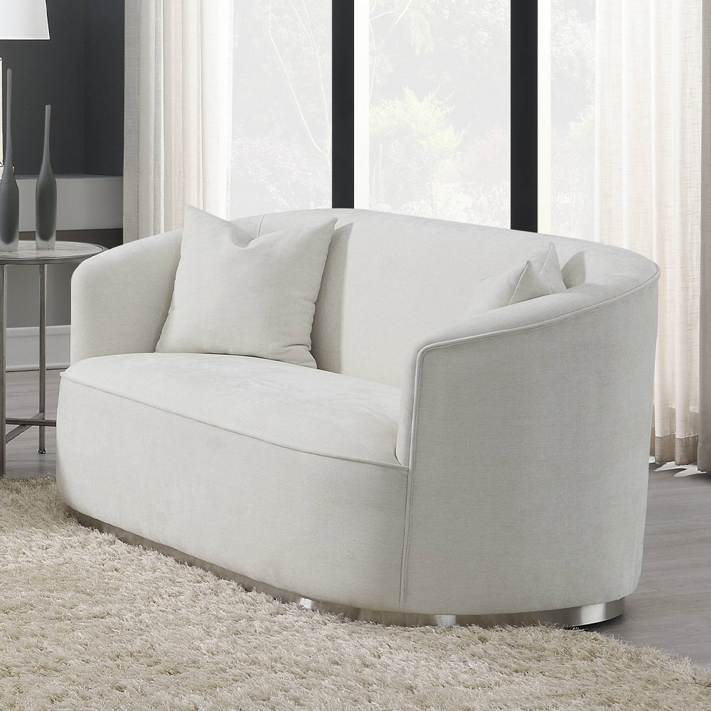 ACME - Odette Loveseat with 2 Pillows in Beige Chenille