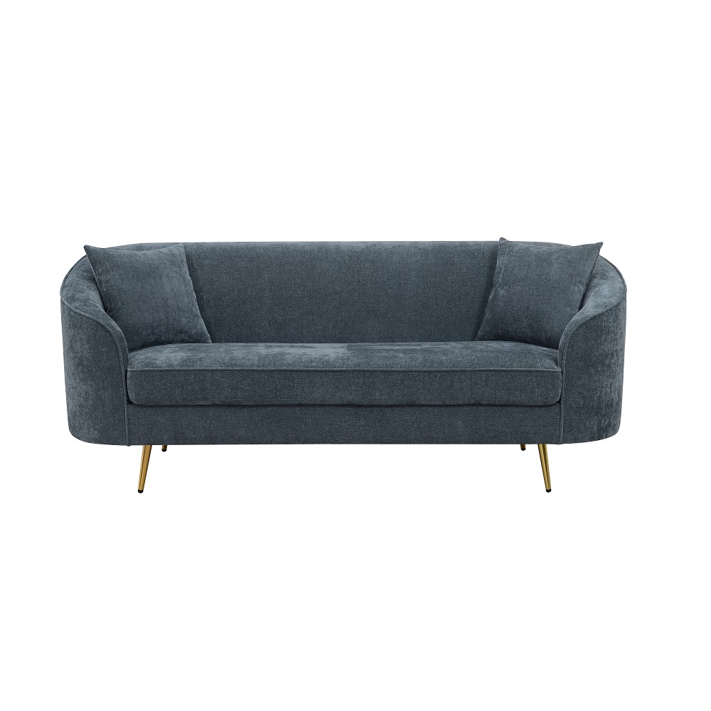 ACME - Nakendra Sofa with 2 Pillows in Cobalt Blue Chenille