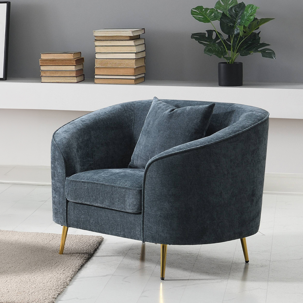 ACME™ Nakendra Chair with Pillow - Cobalt Blue Chenille