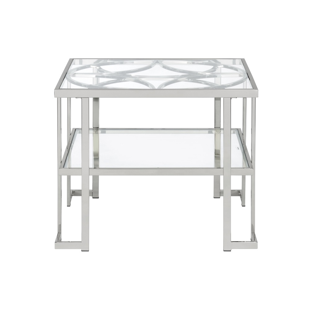 ACME - Kalan End Table in Glass/Silver