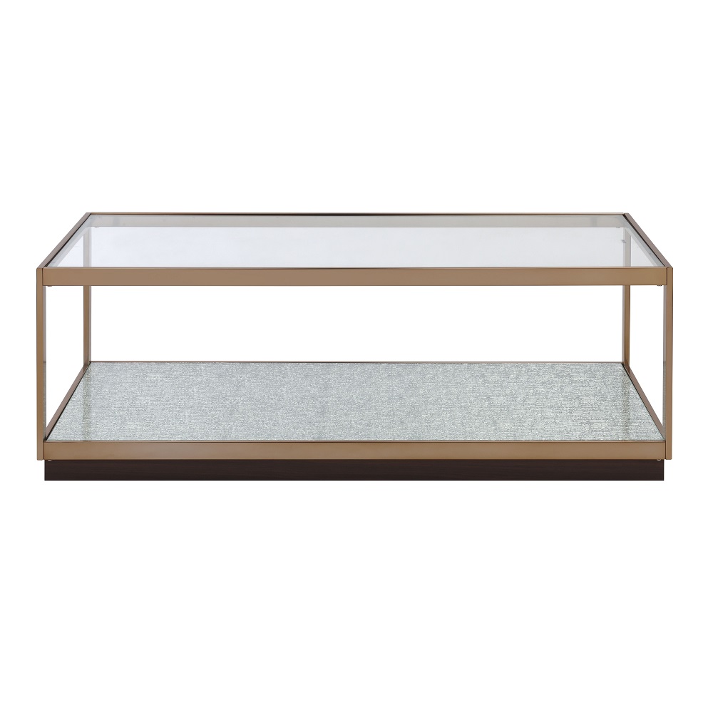 ACME - Kaia Coffee Table in Glass/Gold