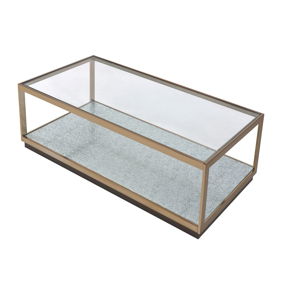 ACME - Kaia Coffee Table in Glass/Gold