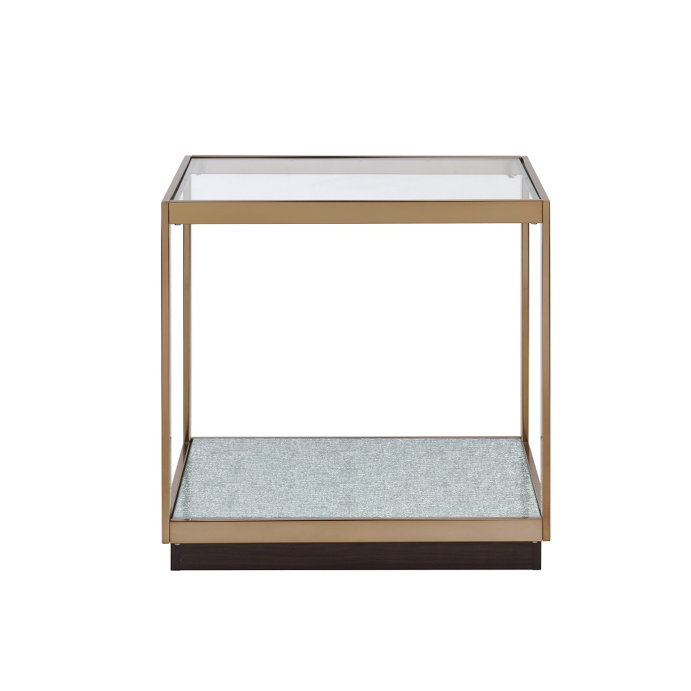 ACME - Kaia End Table in Glass/Gold