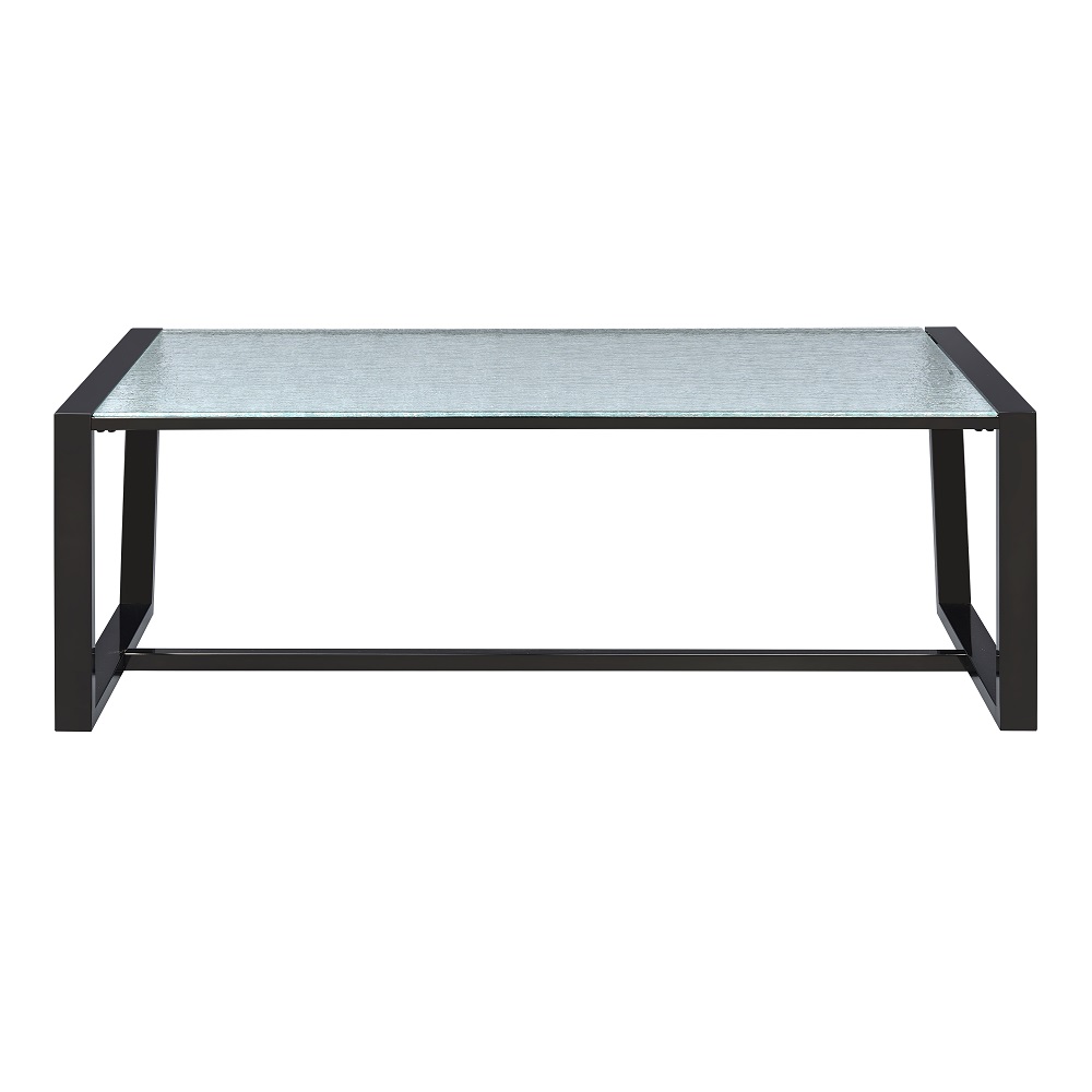 ACME - Kaia II Coffee Table in Patterned Mirror Glass/Black