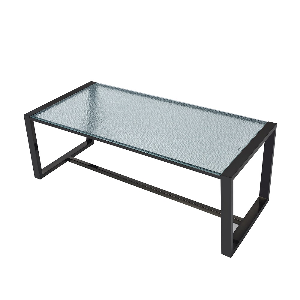 ACME - Kaia II Coffee Table in Patterned Mirror Glass/Black