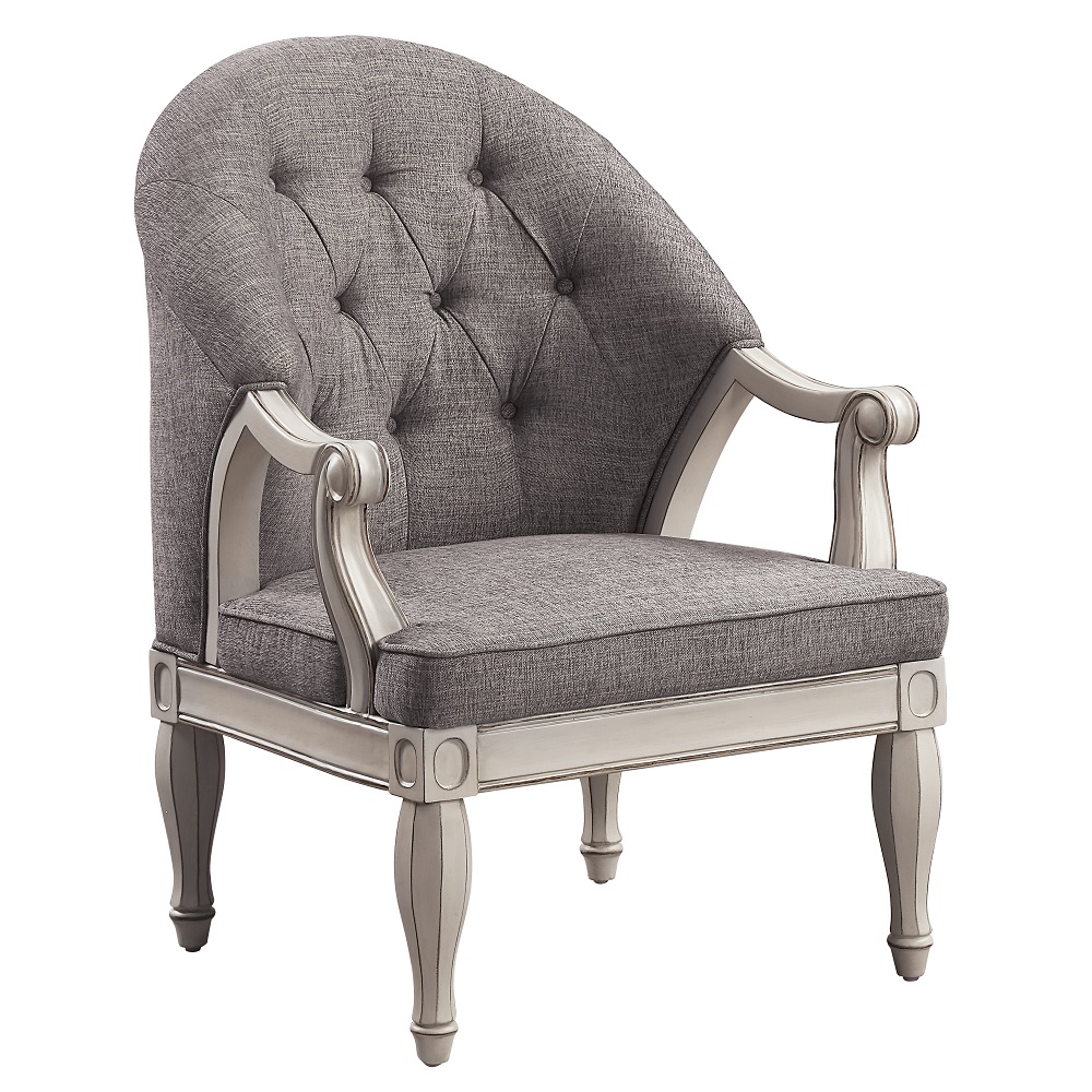 ACME - Florian Chair in Gray Antique White