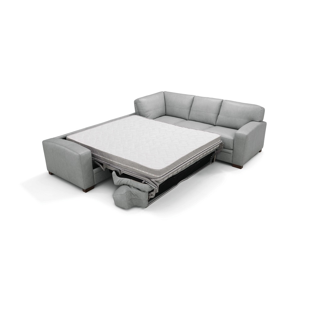 ACME - Goma Sectional Sofa with Sleeper in Light Gray