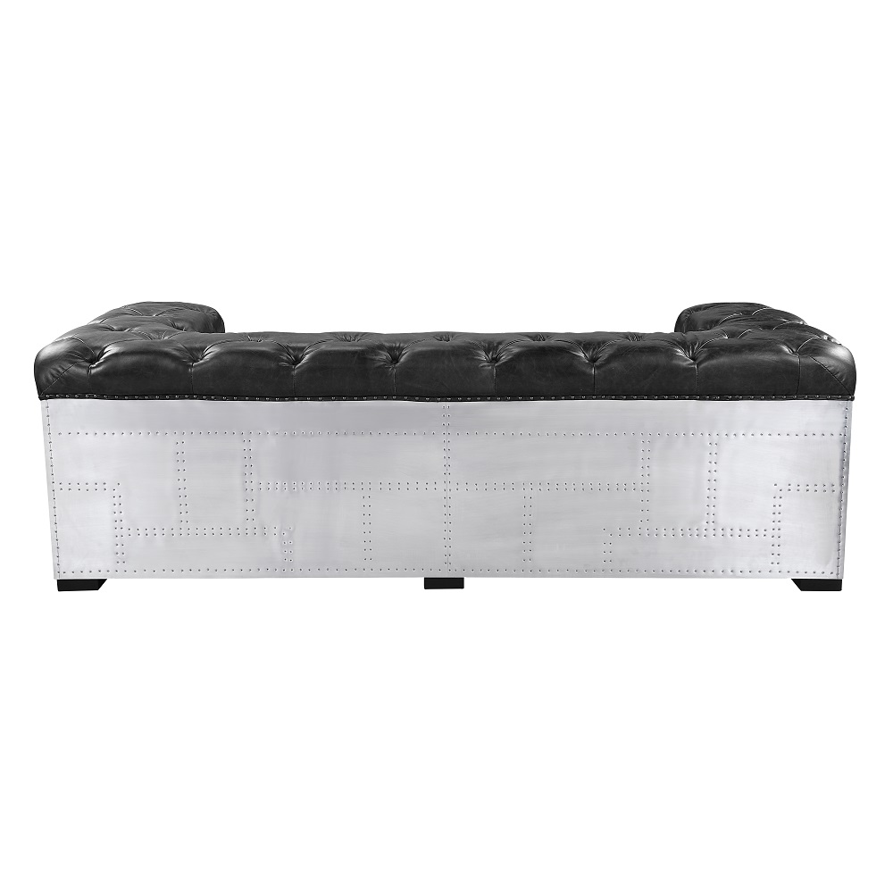 ACME Brancaster Sofa - Black/Aluminum