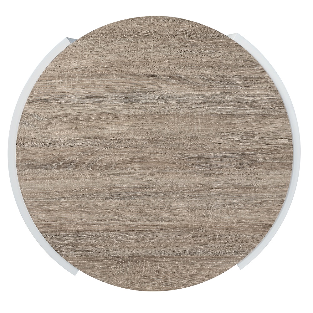 ACME - Zoma Coffee Table in Oak/White High Gloss