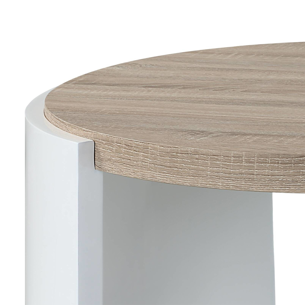 ACME - Zoma Coffee Table in Oak/White High Gloss