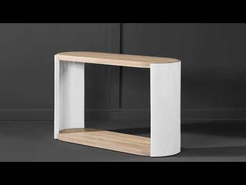 ACME - Zoma Coffee Table in Oak/White High Gloss