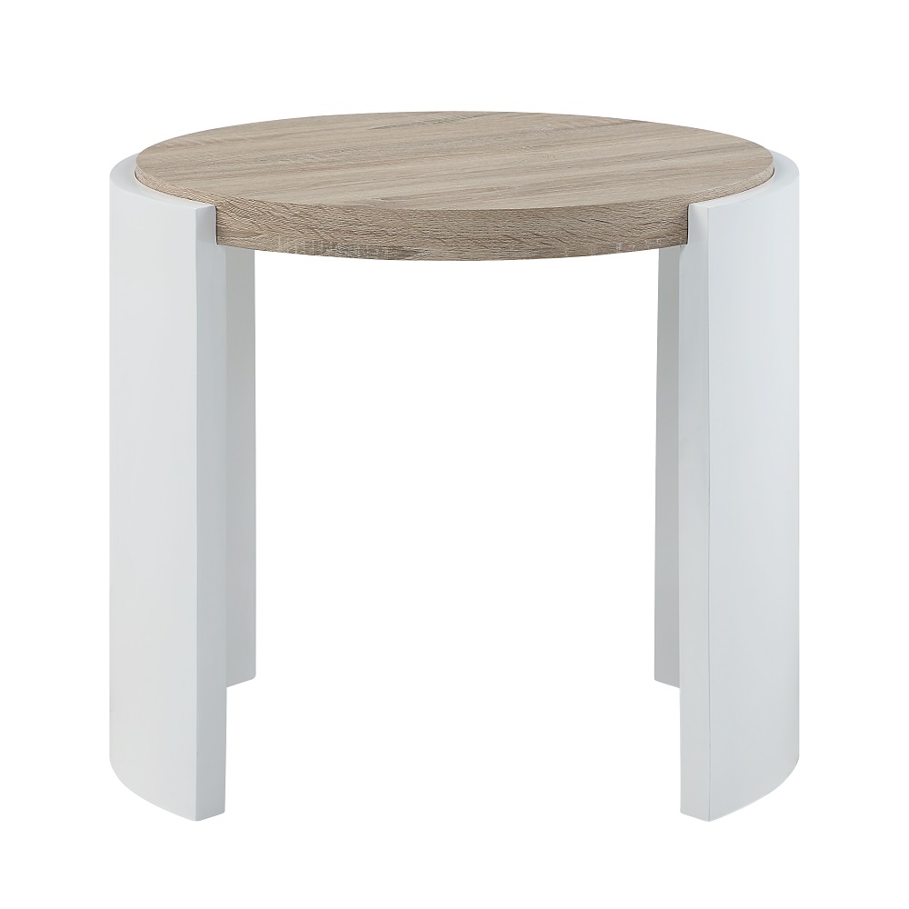 ACME - Zoma End Table in Oak/White High Gloss