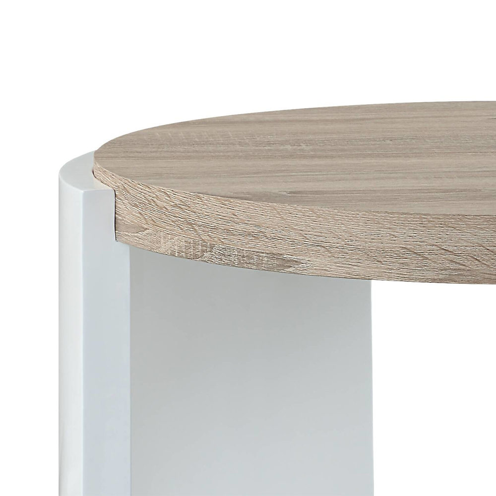 ACME - Zoma End Table in Oak/White High Gloss