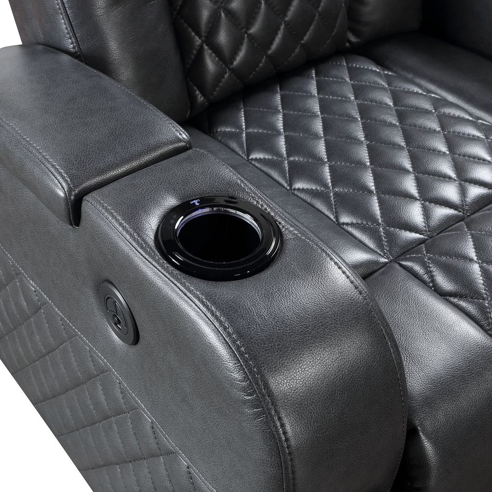 ACME™ Alair Power Motion Recliner with Bluetooth, Wireless Charger & Cupholder - Dark Gray