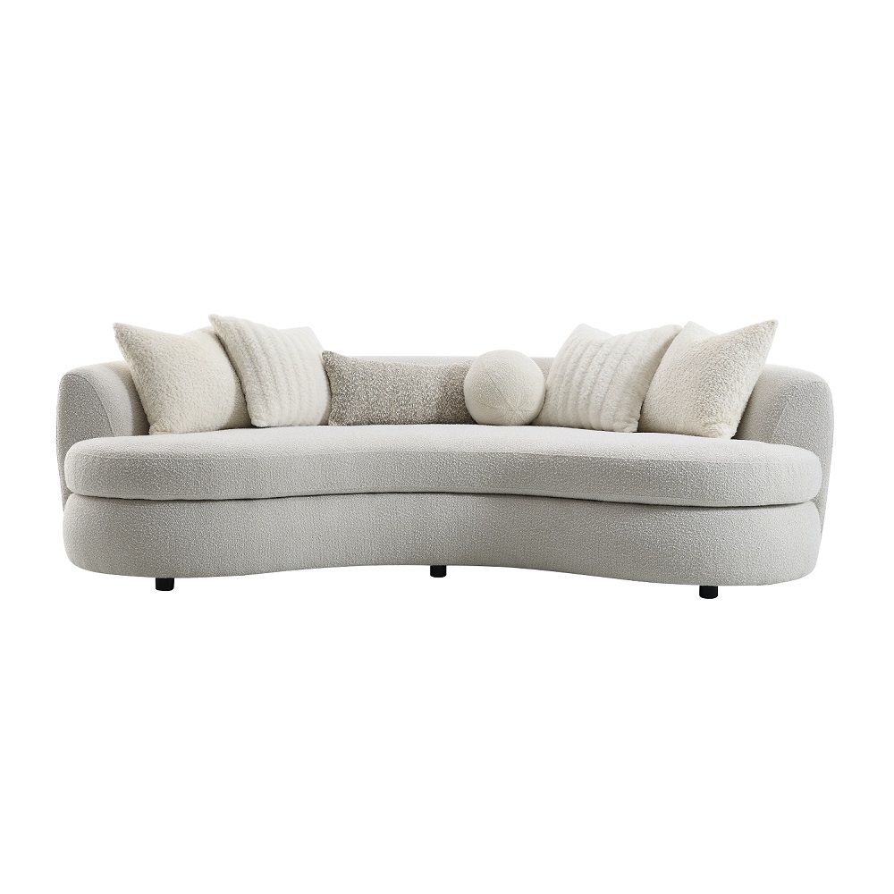 ACME - Iniko Sofa with 6 Pillows in Beige Boucle