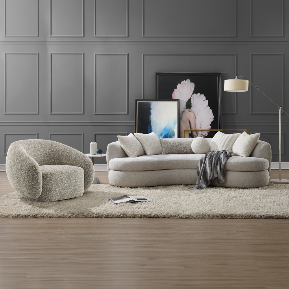 ACME - Iniko Sofa with 6 Pillows in Beige Boucle