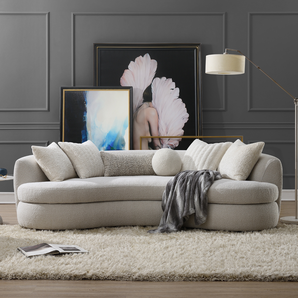 ACME - Iniko Sofa with 6 Pillows in Beige Boucle