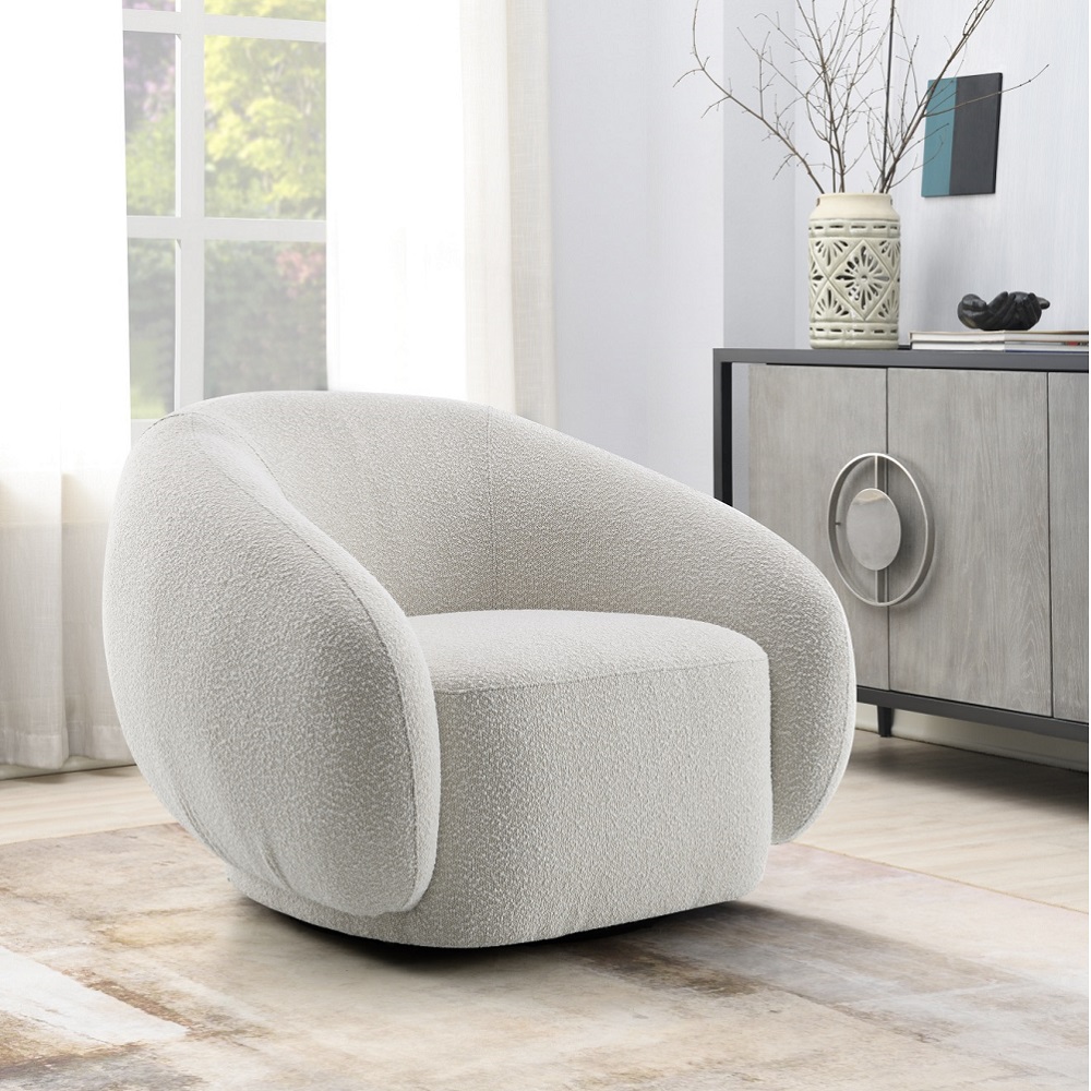 ACME™ Isabel Chair with Swivel - Beige Boucle