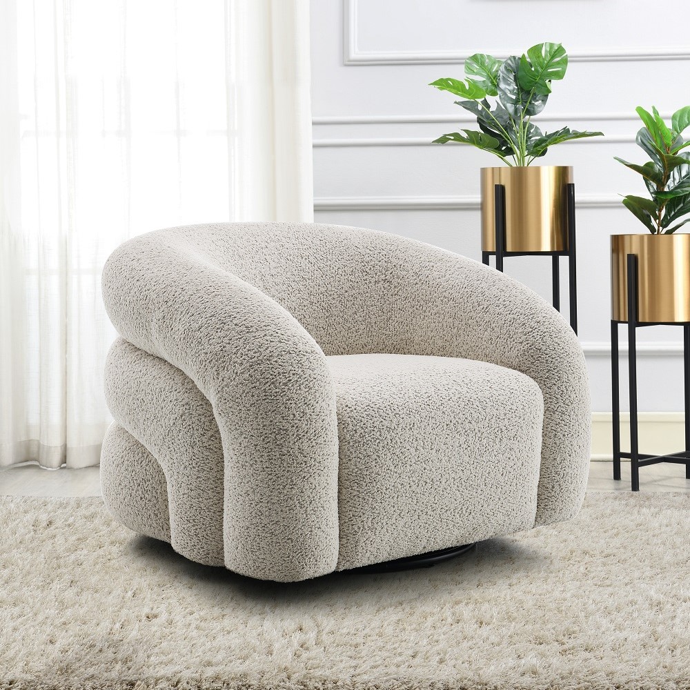 ACME™ Irma Chair with Swivel - Gray Boucle