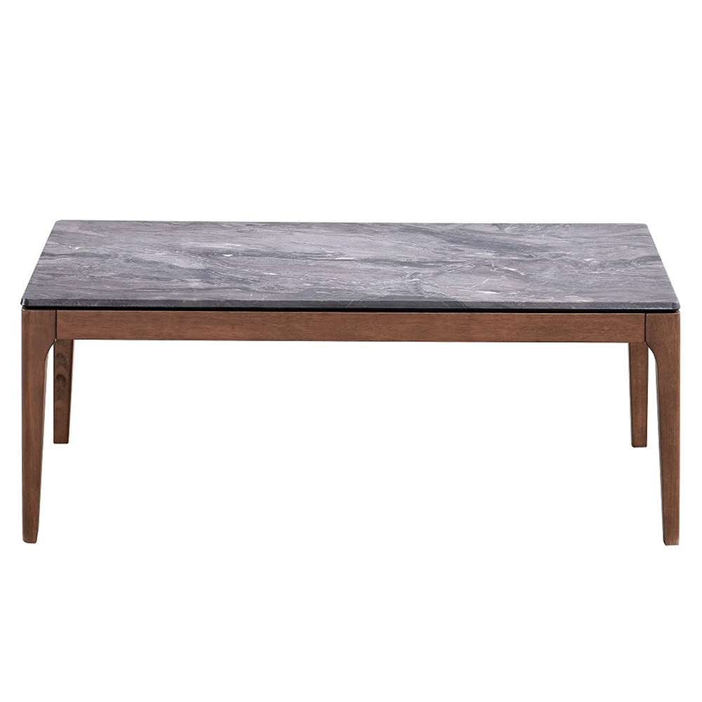 ACME - Bevis Coffee Table in Engineered Stone Top/Walnut