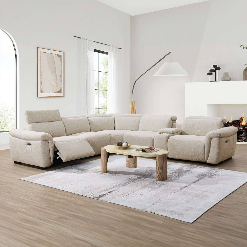 ACME - Dayana Power Motion Sectional Sofa in Beige Boucle