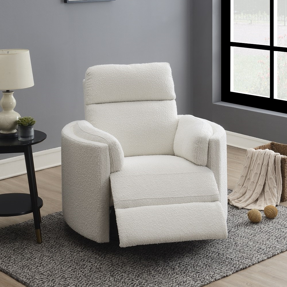 ACME™ Sagen Glider Recliner with Swivel - Beige Boucle