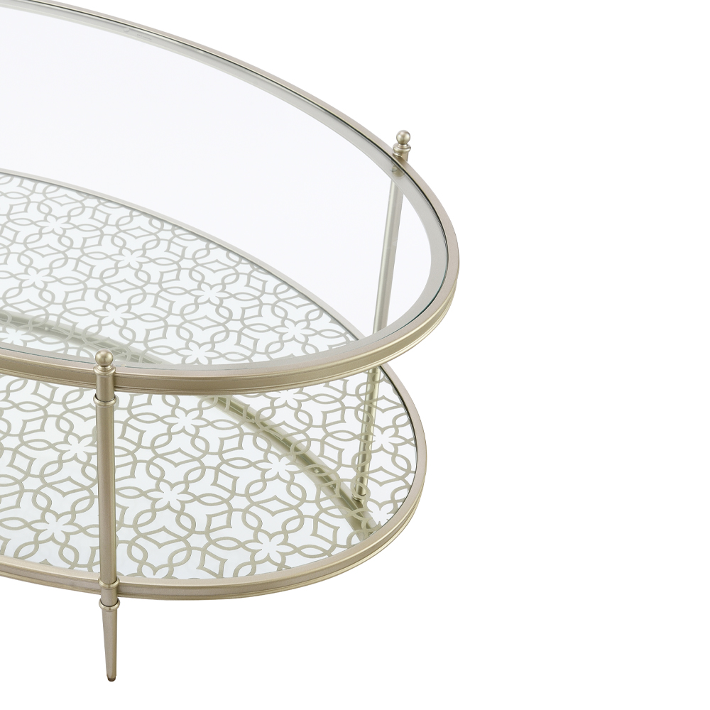 ACME - Zaba Coffee Table in Glass Top/Silver (LV02755)