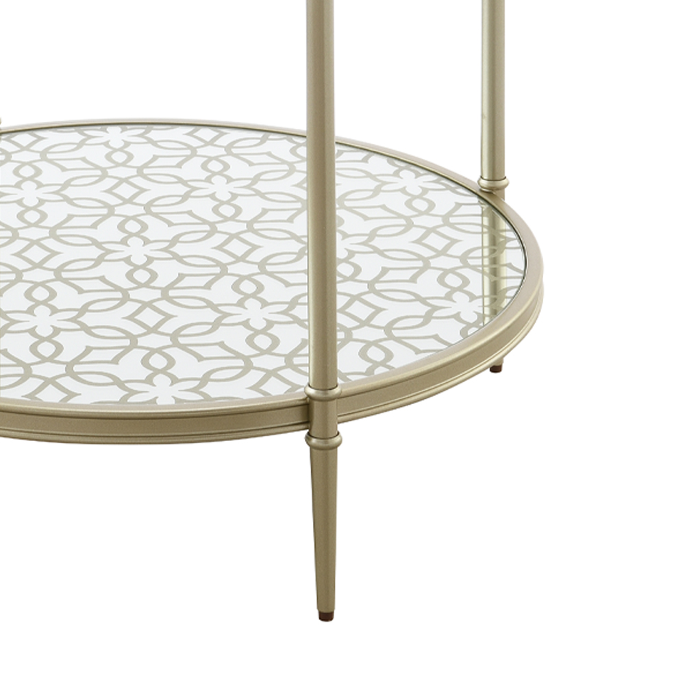 ACME - Zaba End Table in Glass Top/Silver (LV02756)