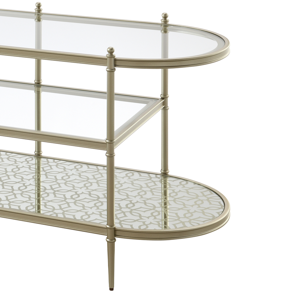 ACME - Zaba TV Stand in Glass Top/Silver