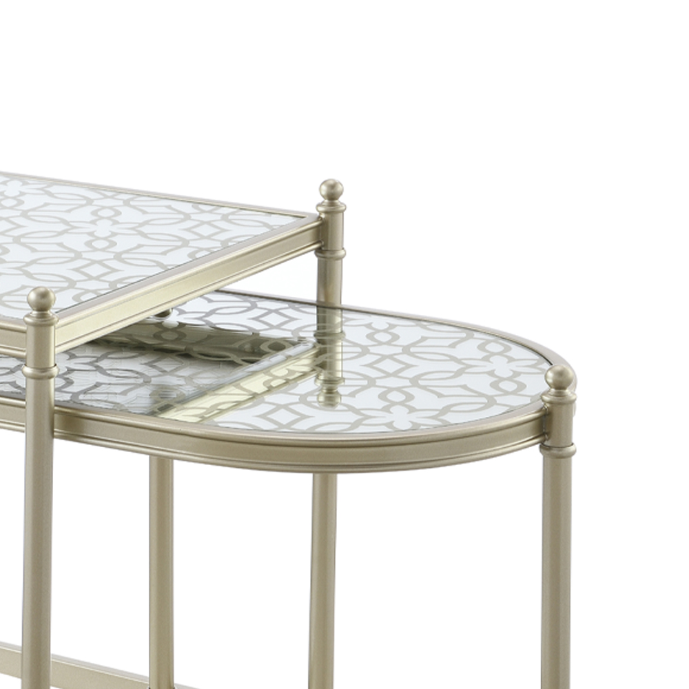 ACME - Zaba Nesting Table in Glass Top/Silver