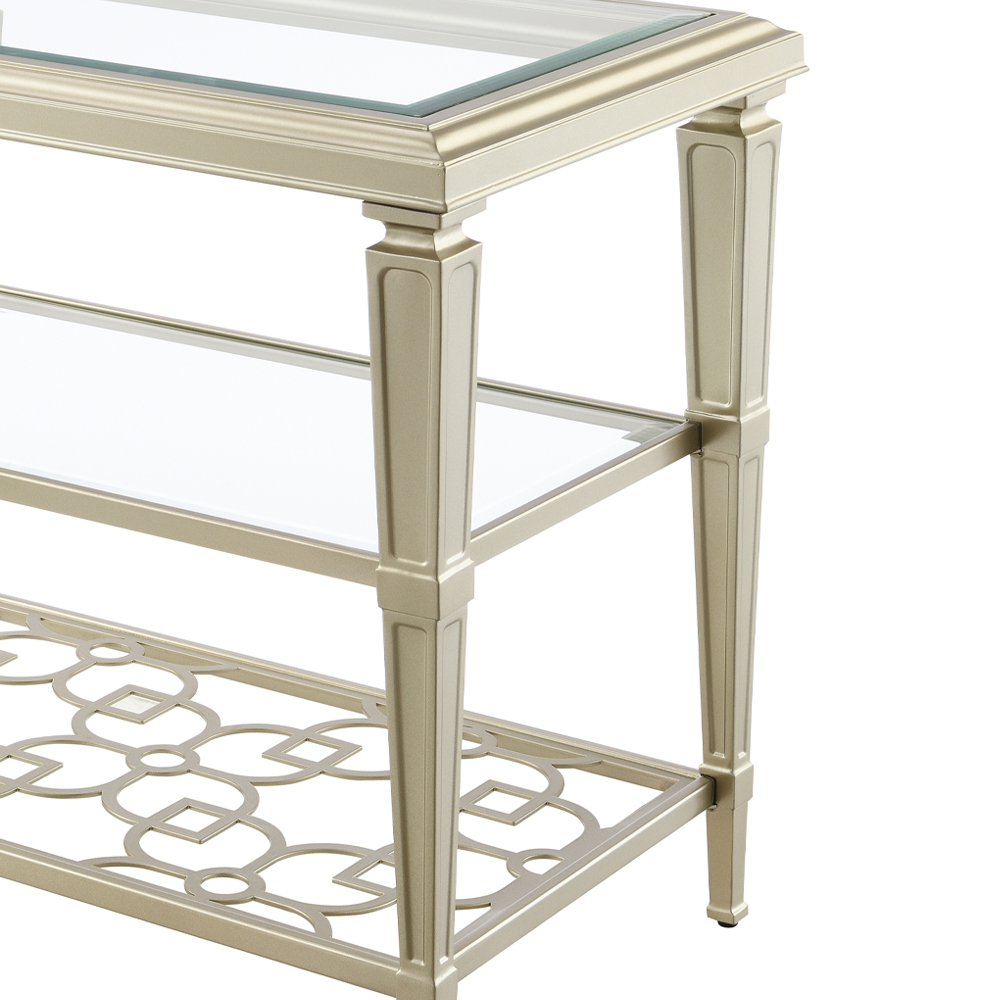 ACME - Zaba End Table in Glass Top/Silver (LV02786)