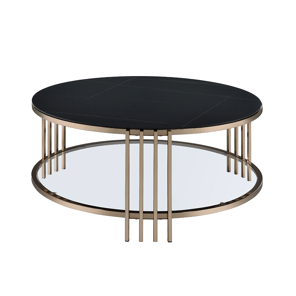 ACME - Zaidee Coffee Table in Sintered Stone/Champagne (LV02815)