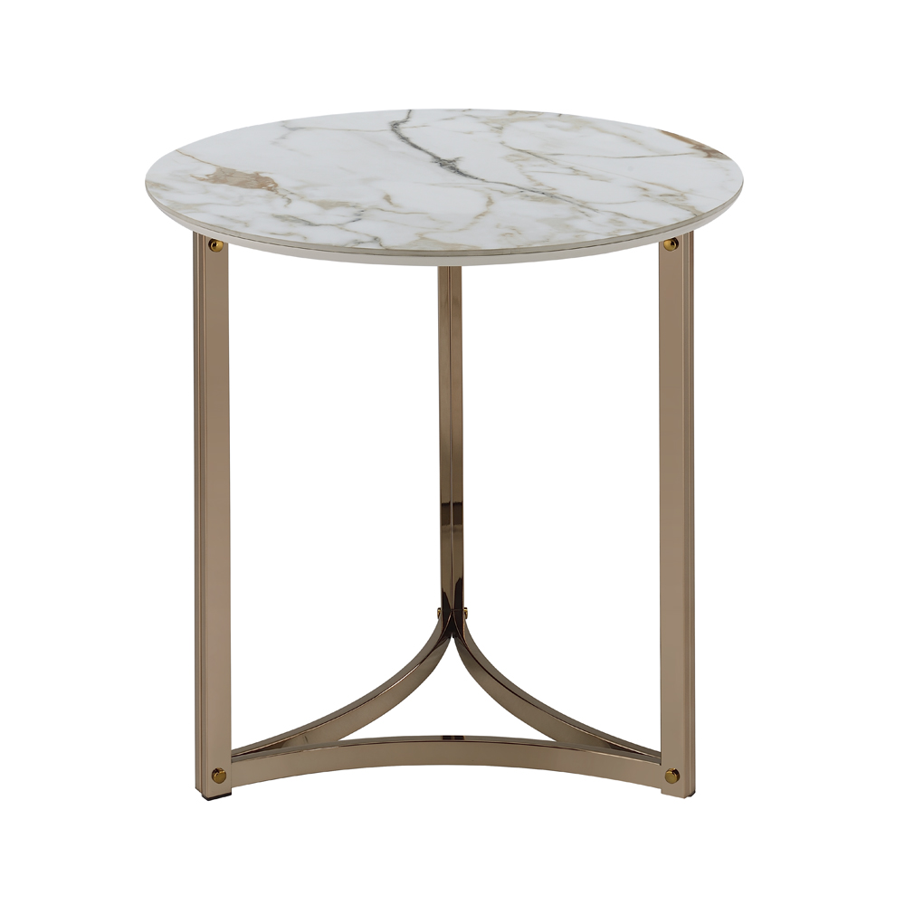 ACME - Zaidee End Table in Sintered Stone/Champagne (LV02826)