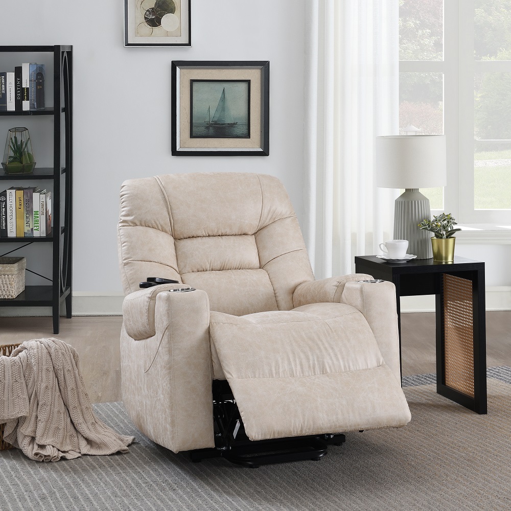 ACME - Nairi Power Recliner with Lift & Heating & Massage in Light Gray