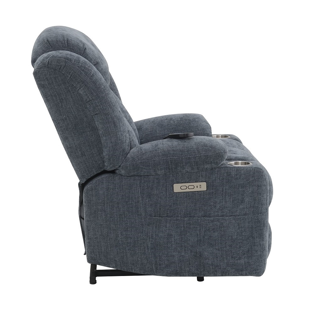 ACME™ Omarion Power Recliner with Lift & Heating & Massage - Blue Chenille