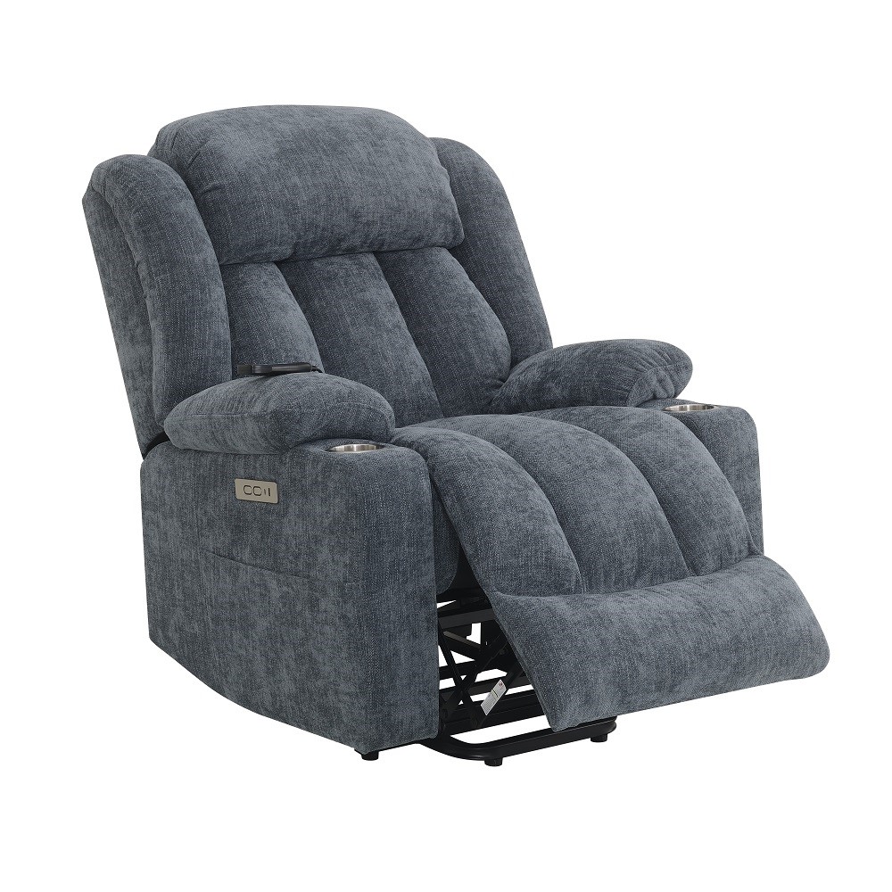 ACME™ Omarion Power Recliner with Lift & Heating & Massage - Blue Chenille